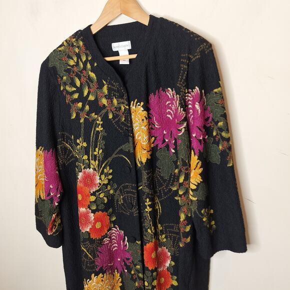 Draper's & Damon's Floral Stretchy Button Up Jacket - Picture 5 of 12